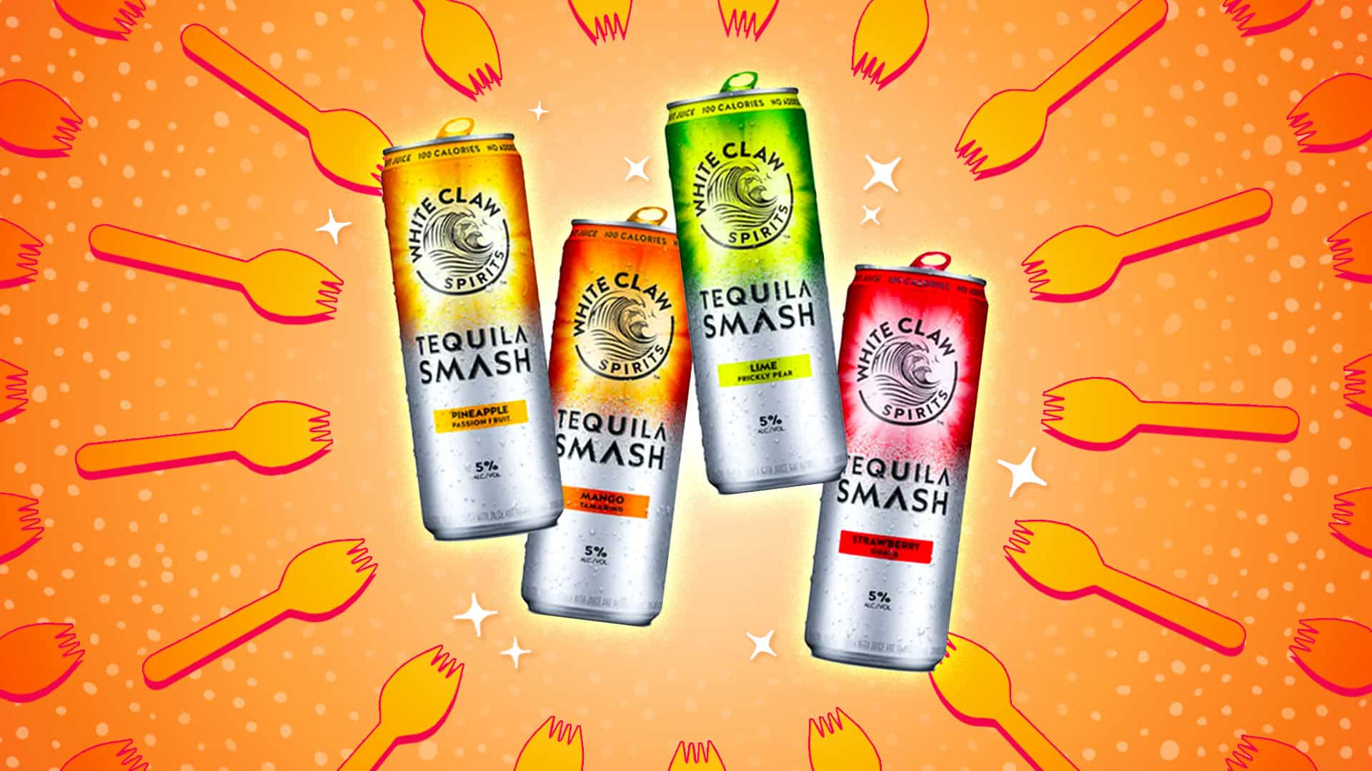 Graphic featuring White Claw’s Tequila Smash Range